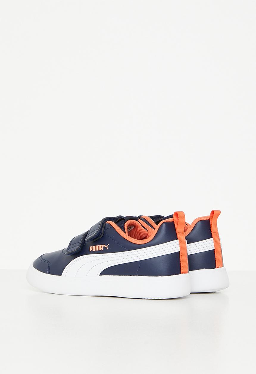 PUMA - Courtflex v2 v inf - peacoat-puma white-nasturtium