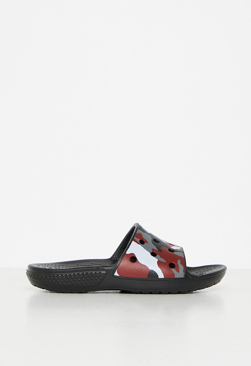 Crocs - Classic crocs camo slide k - black & red