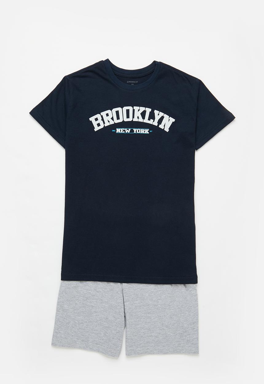 Superbalist - Summer pj set - navy & grey mel