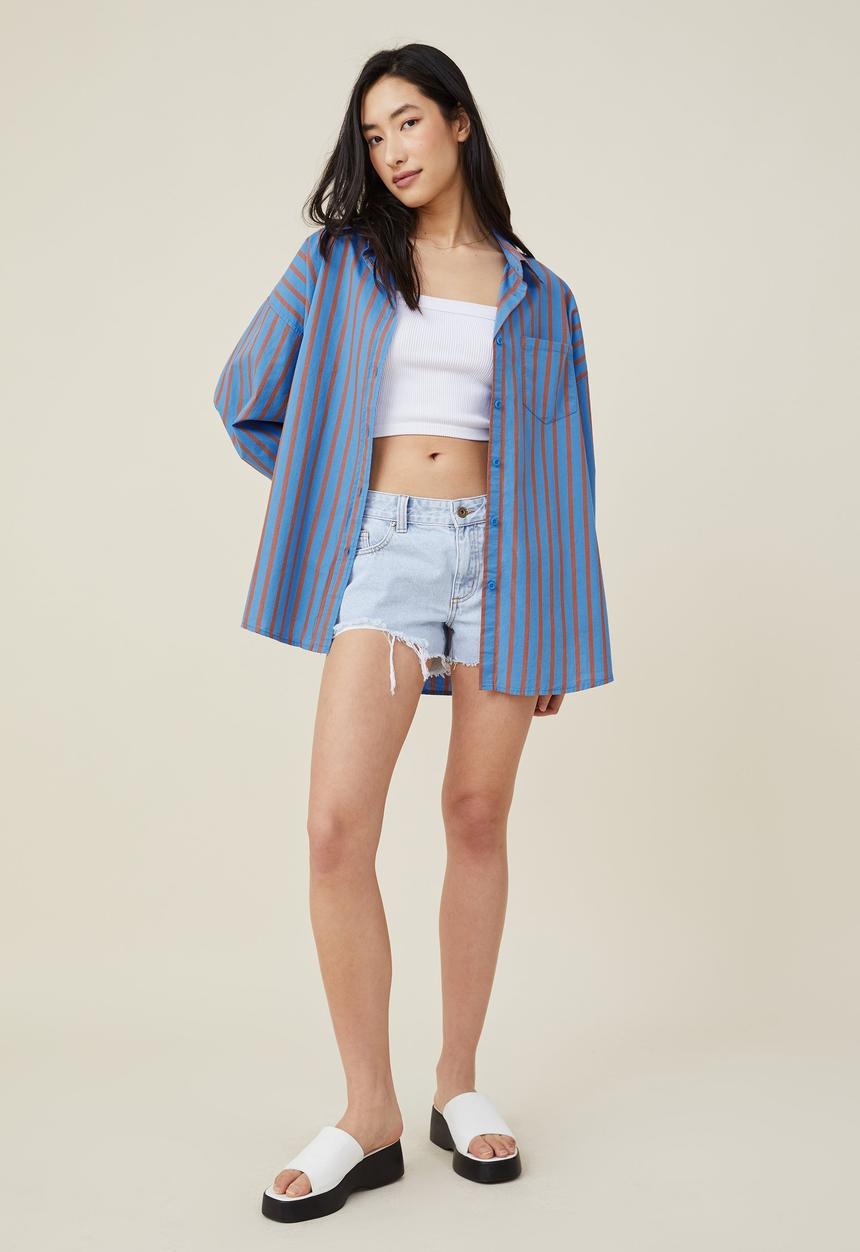Cotton On - Dad shirt - brightest blue stripe