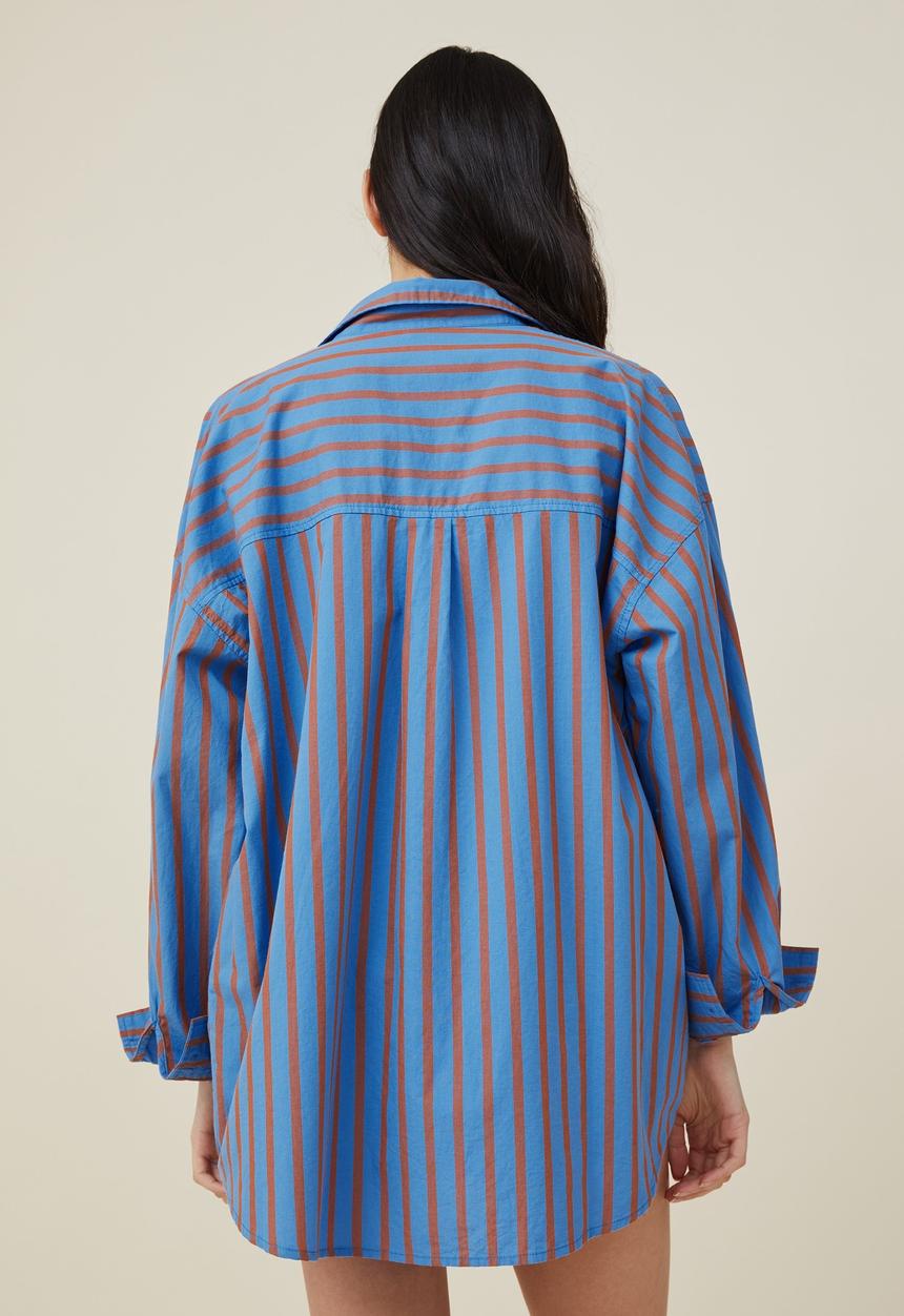 Cotton On - Dad shirt - brightest blue stripe