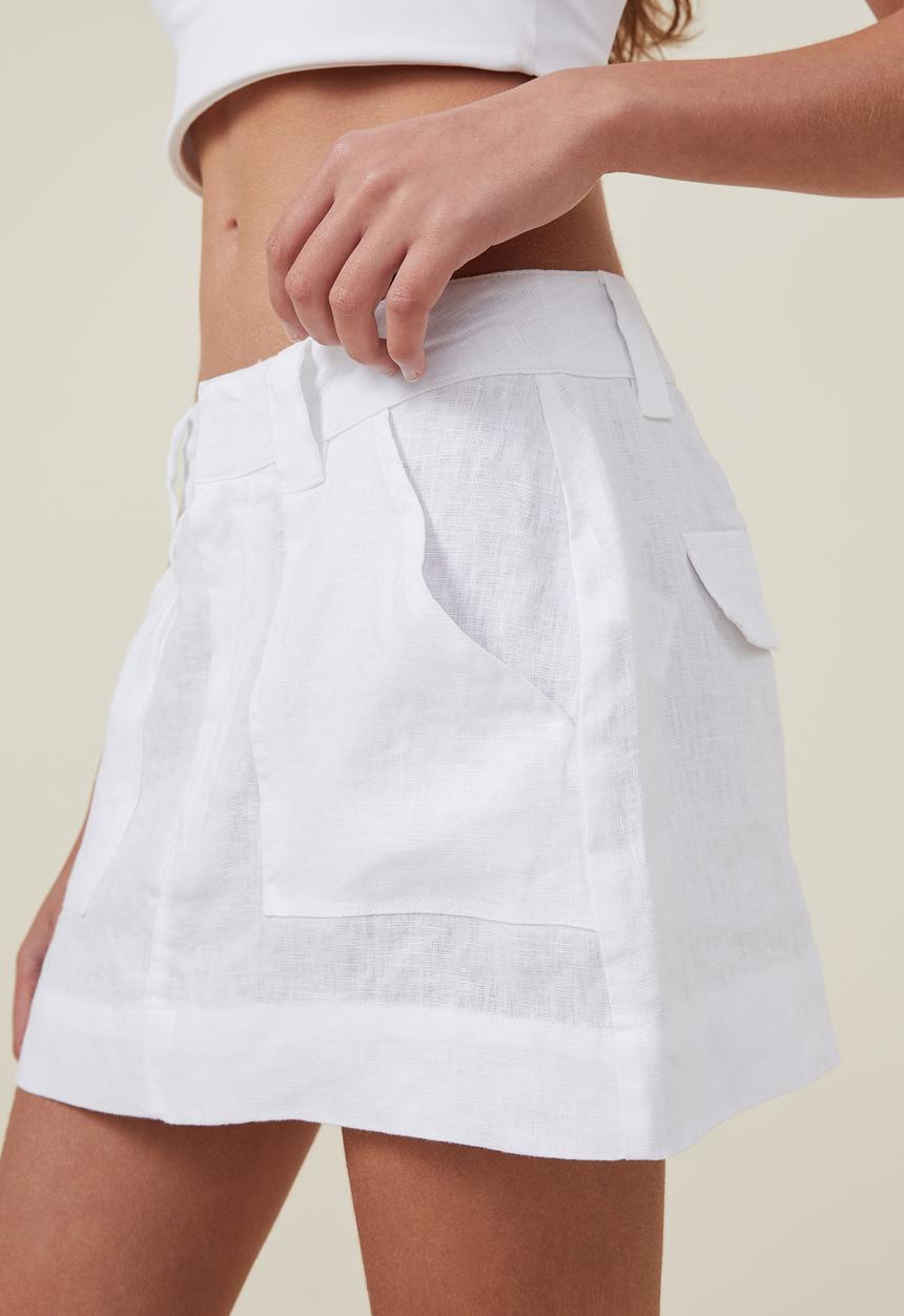 Cotton On - Florence linen utility skirt - brightest white