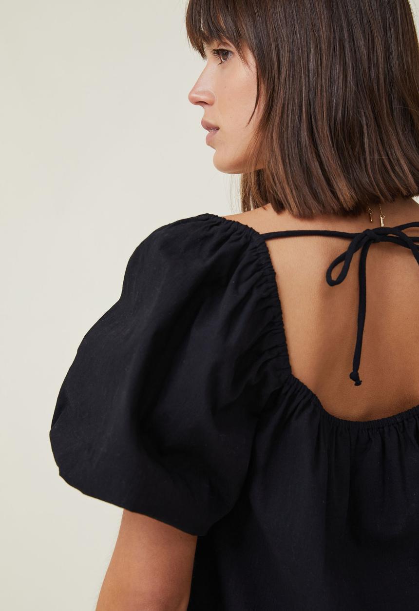 Cotton On - Harlow short sleeve mini dress - black