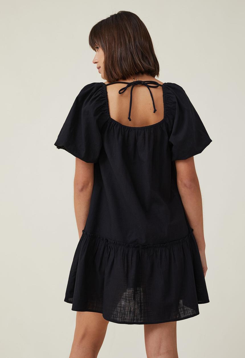 Cotton On - Harlow short sleeve mini dress - black