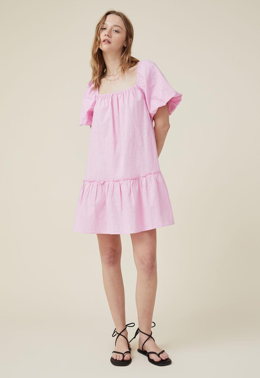 Cotton On - Harlow short sleeve mini dress - cape pink