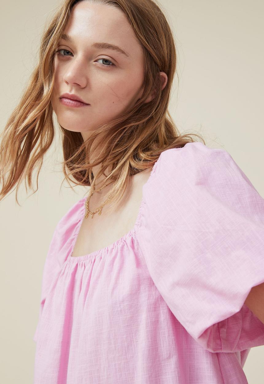Cotton On - Harlow short sleeve mini dress - cape pink