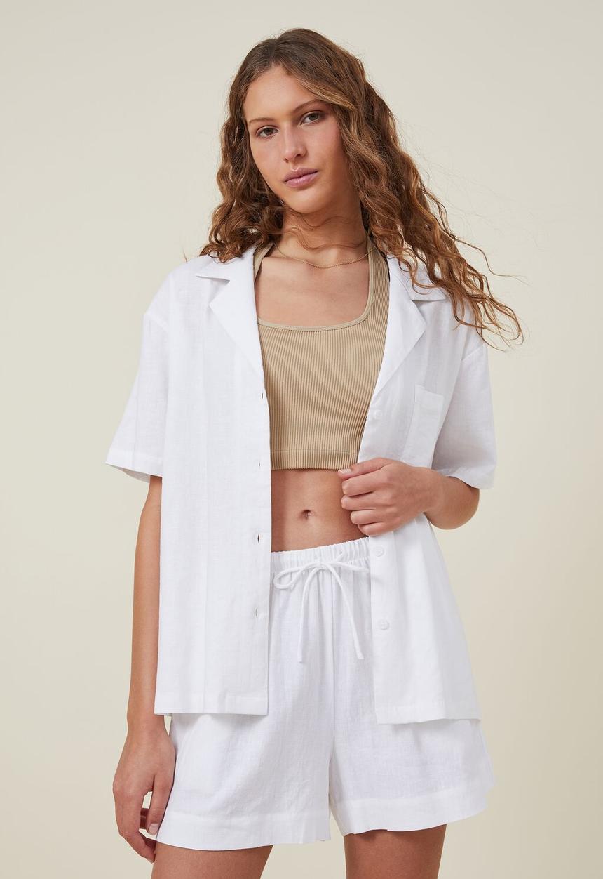 Cotton On - Haven short sleeve shirt - whtie