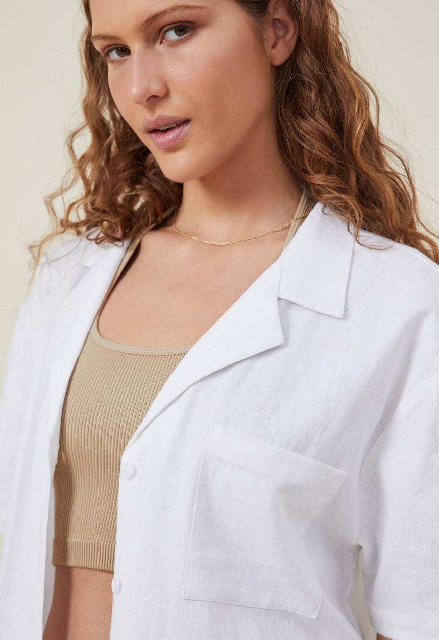 Cotton On - Haven short sleeve shirt - whtie