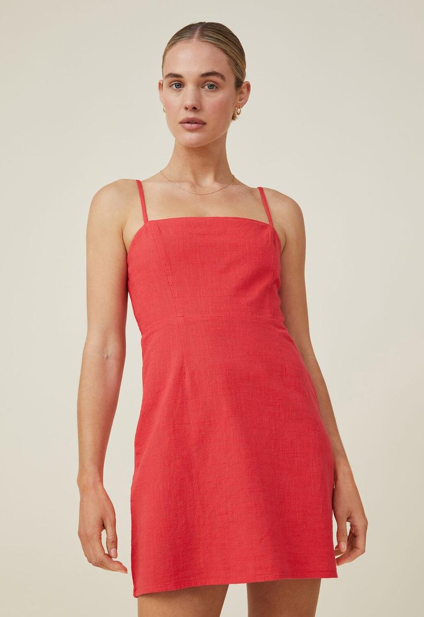 Cotton On - Molly strappy mini dress - summed red
