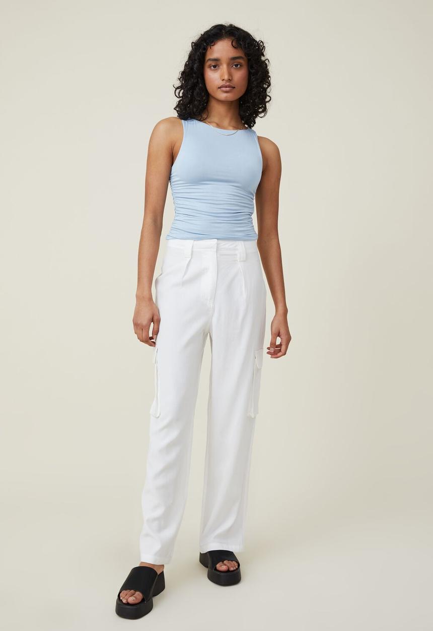 Cotton On - Nadia wide neck gathered tank - seaside