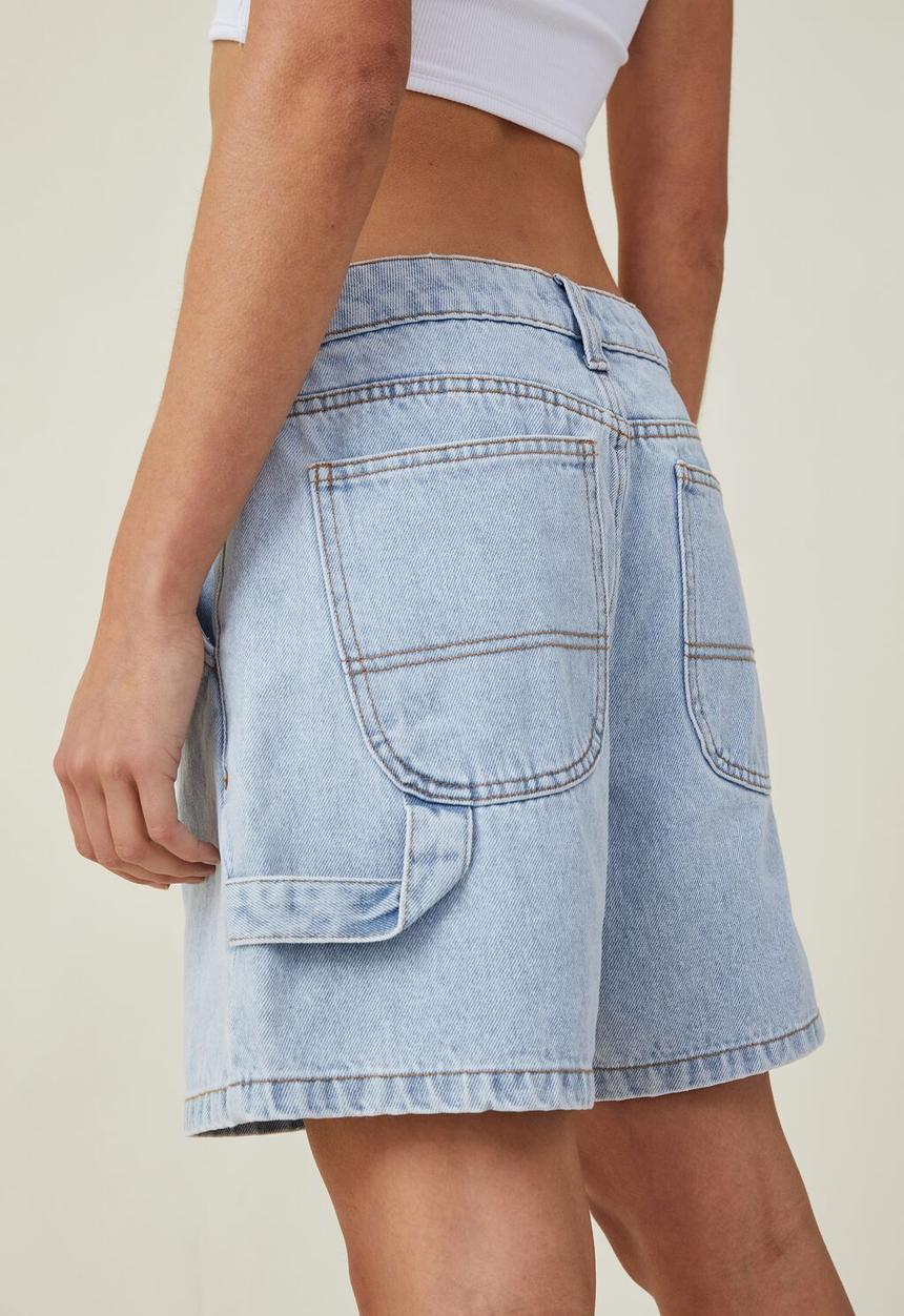 Cotton On - Utility denim short - foam blue