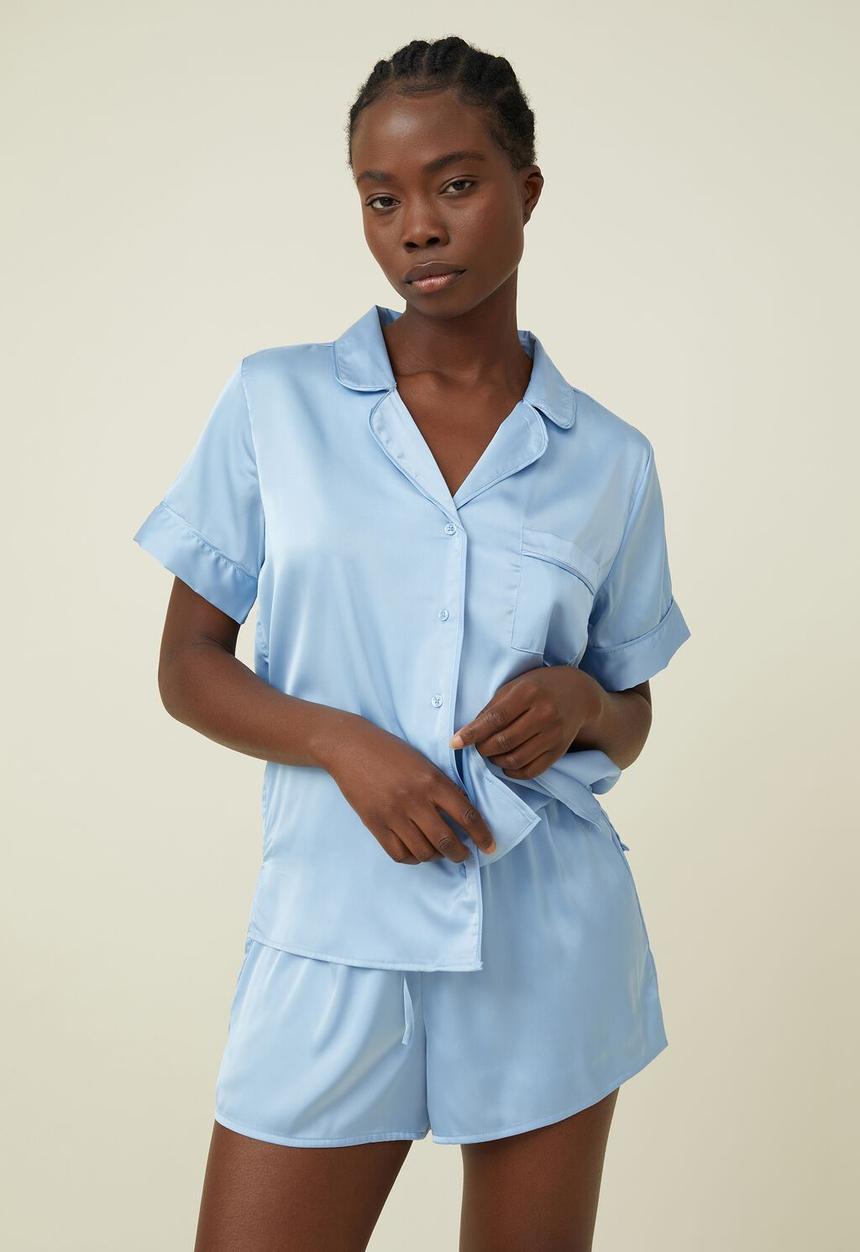 Cotton On - Body satin sleep set - silky blue
