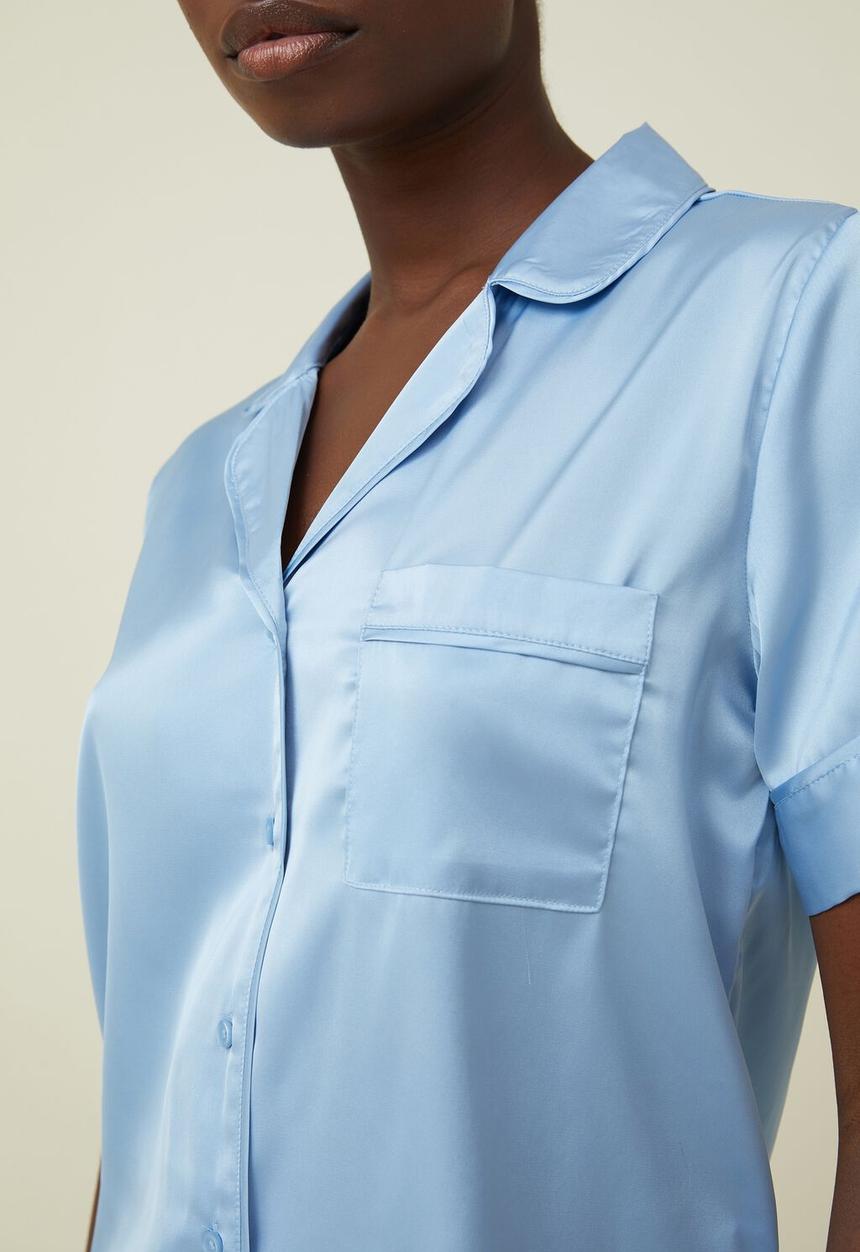 Cotton On - Body satin sleep set - silky blue