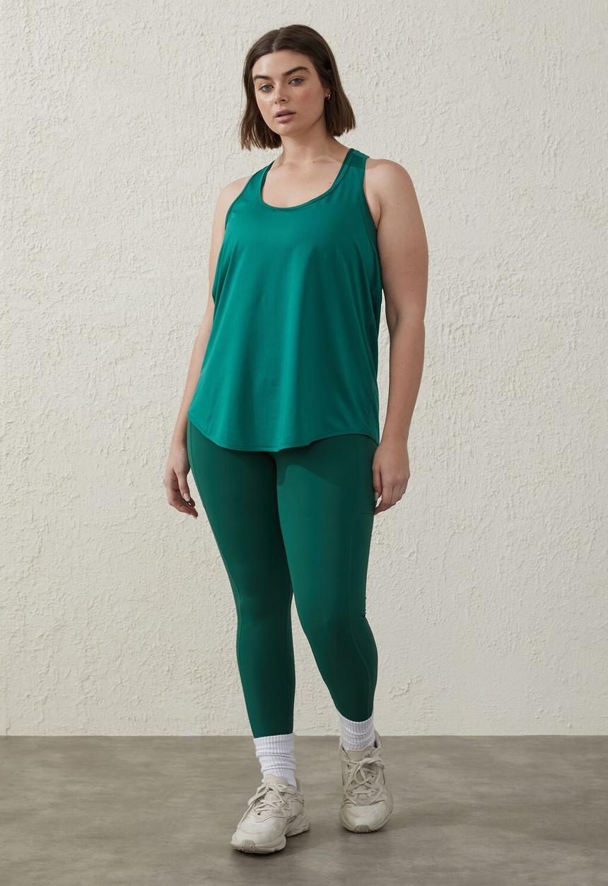 Cotton On - Curve active training tank top - verdant green