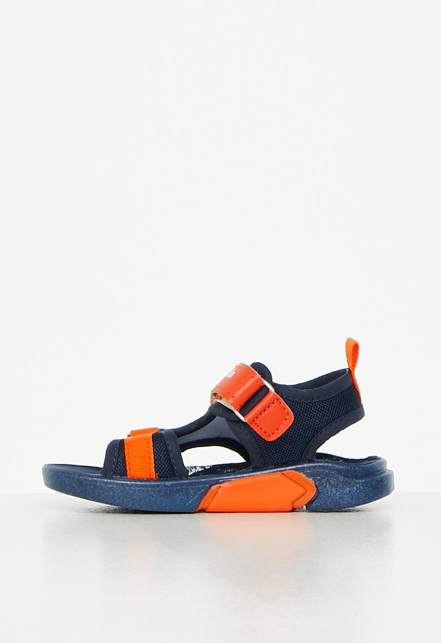 Pierre Cardin - Hook and loop fastener strap sandal -  orange & navy 