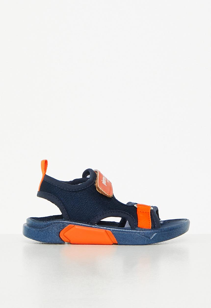 Pierre Cardin - Hook and loop fastener strap sandal -  orange & navy 