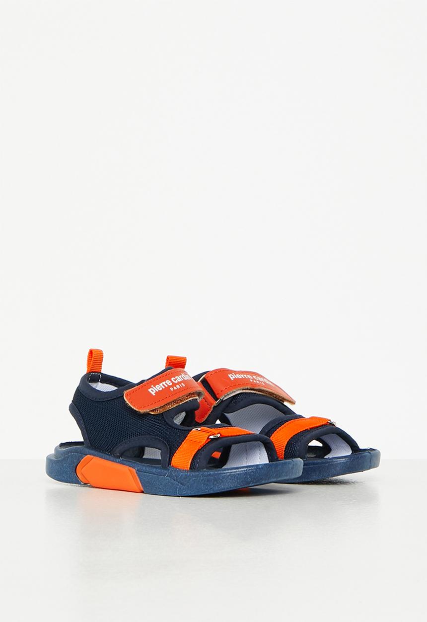 Pierre Cardin - Hook and loop fastener strap sandal -  orange & navy 