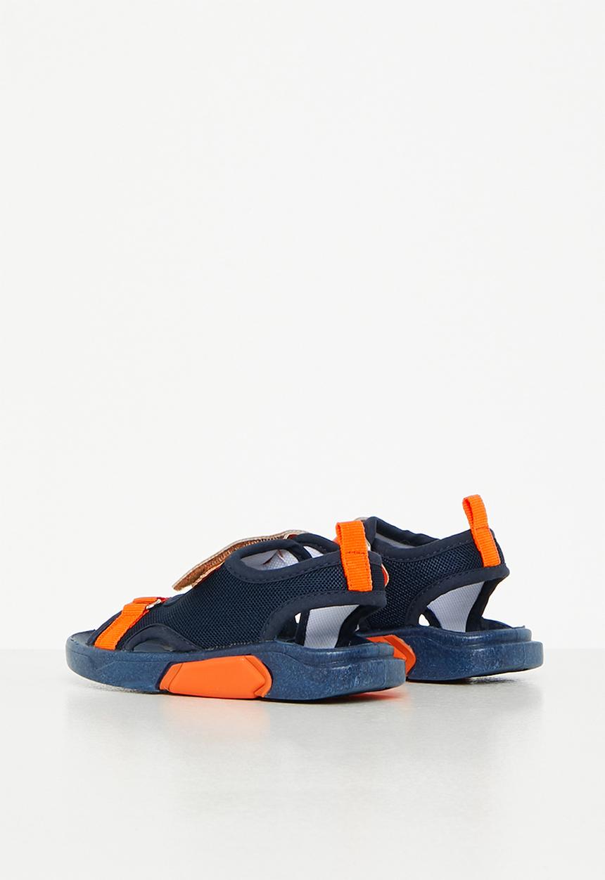 Pierre Cardin - Hook and loop fastener strap sandal -  orange & navy 