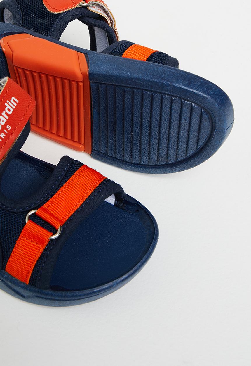 Pierre Cardin - Hook and loop fastener strap sandal -  orange & navy 