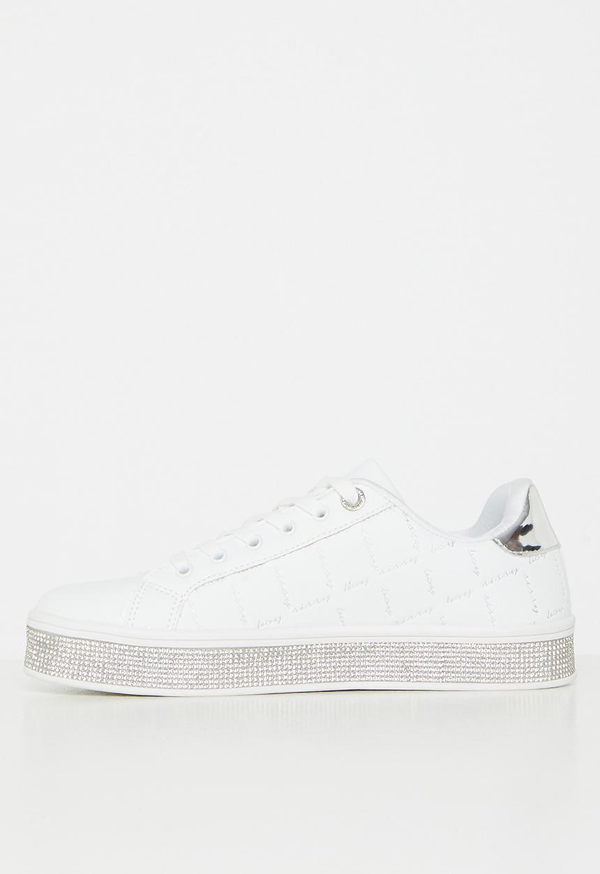 SISSY BOY - Diamond twist sneaker - white & silver