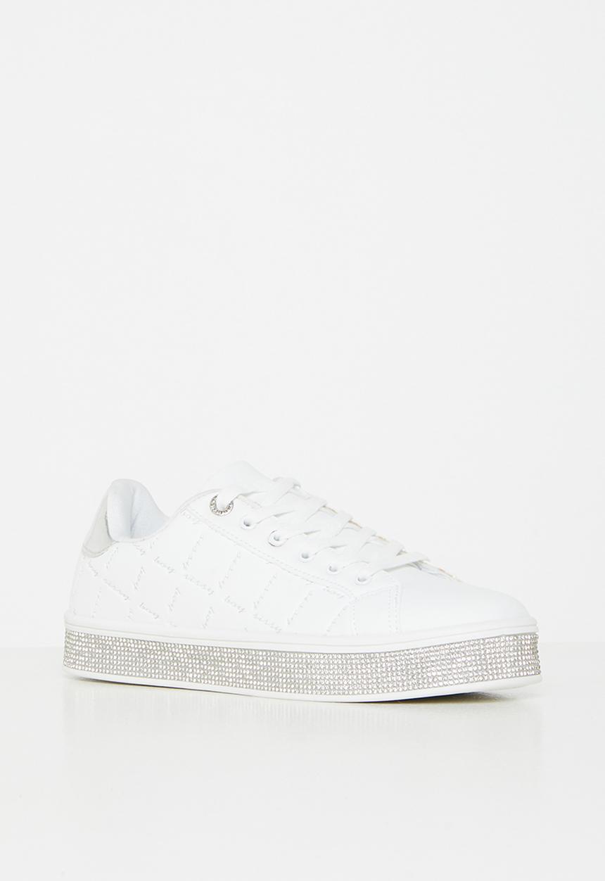SISSY BOY - Diamond twist sneaker - white & silver