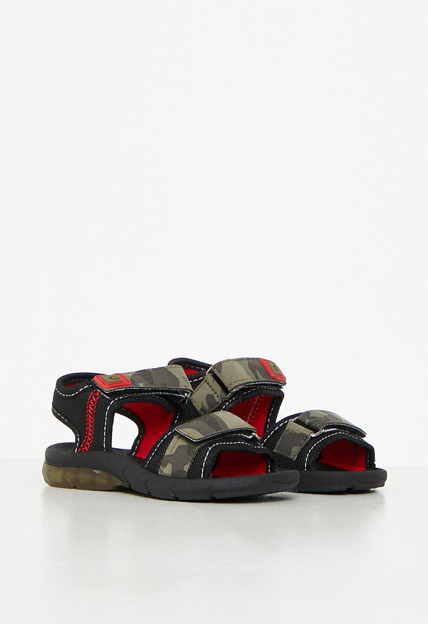 Pierre Cardin - Camo hook and loop fastener strap sandal - khaki
