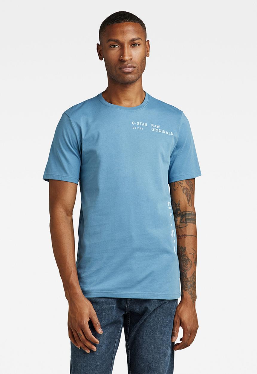 G-STAR - Multi stencil graphic slim raw T-shirt - azul