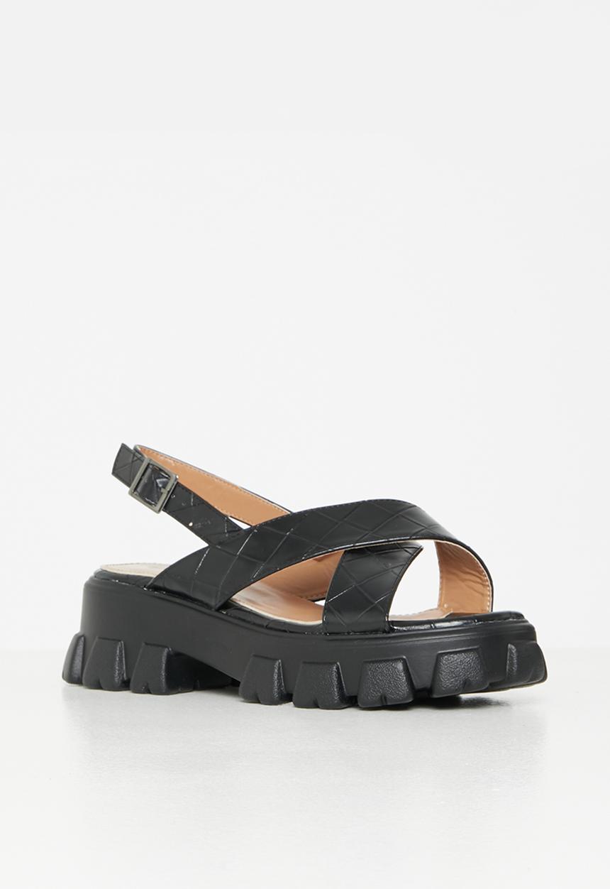 Rock & Co - Temple 1 chunky lug sole sandal - black