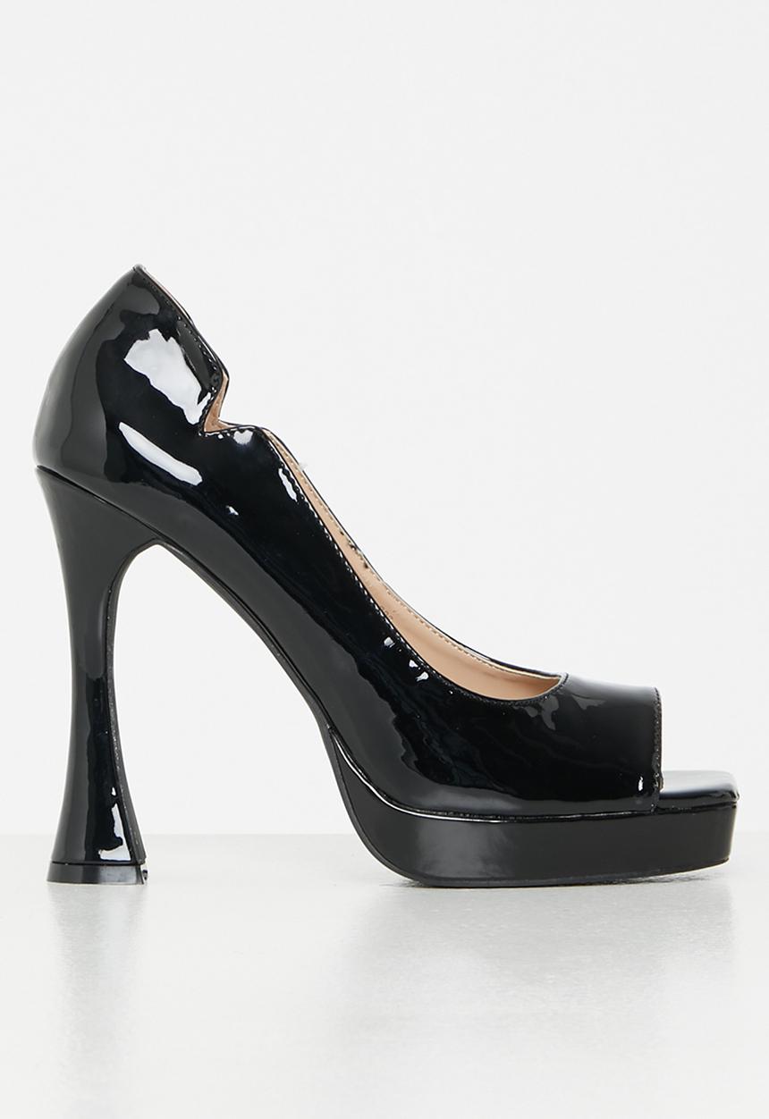 Rock & Co - Pacha 1 platform peep court heel - black