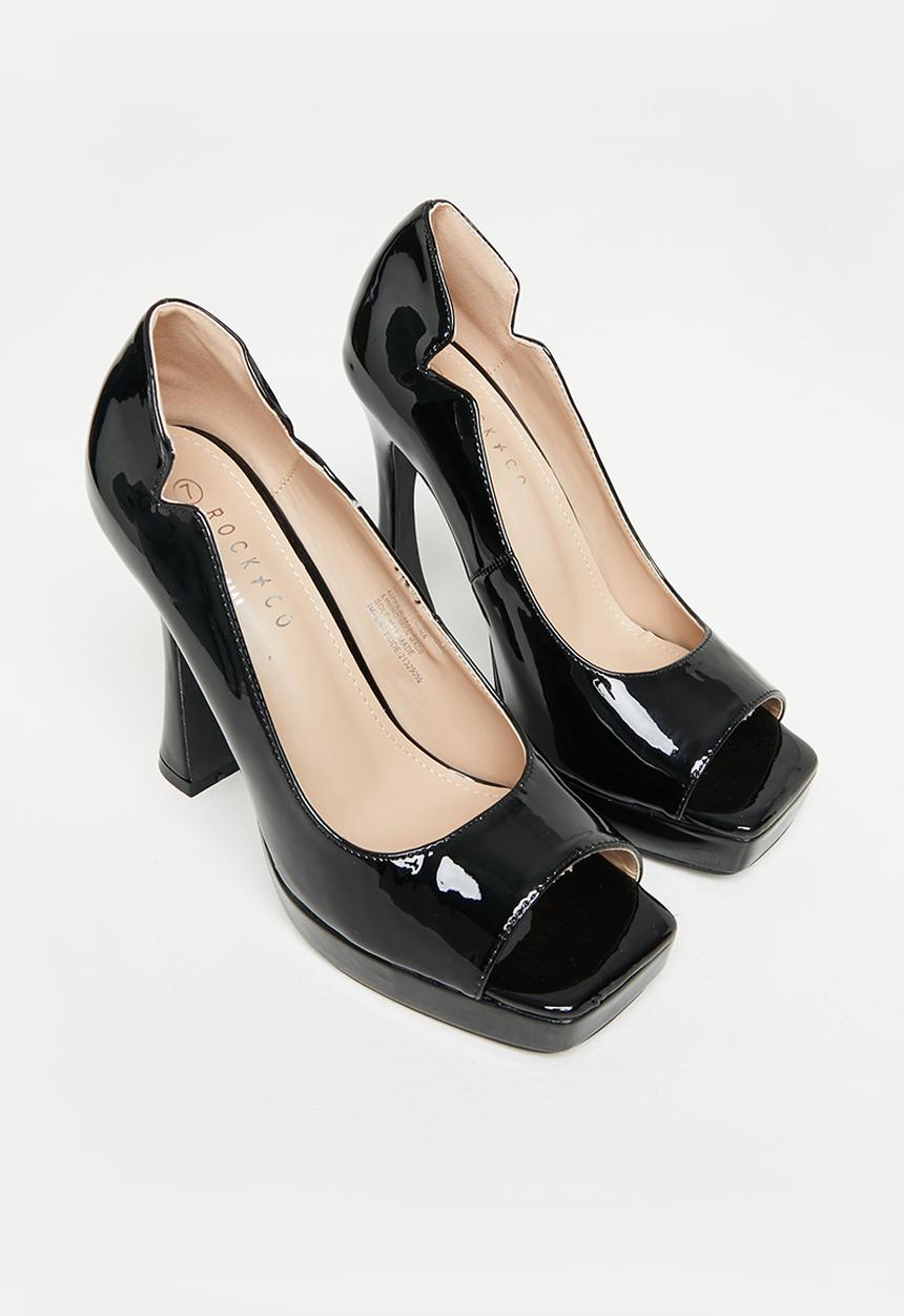 Rock & Co - Pacha 1 platform peep court heel - black