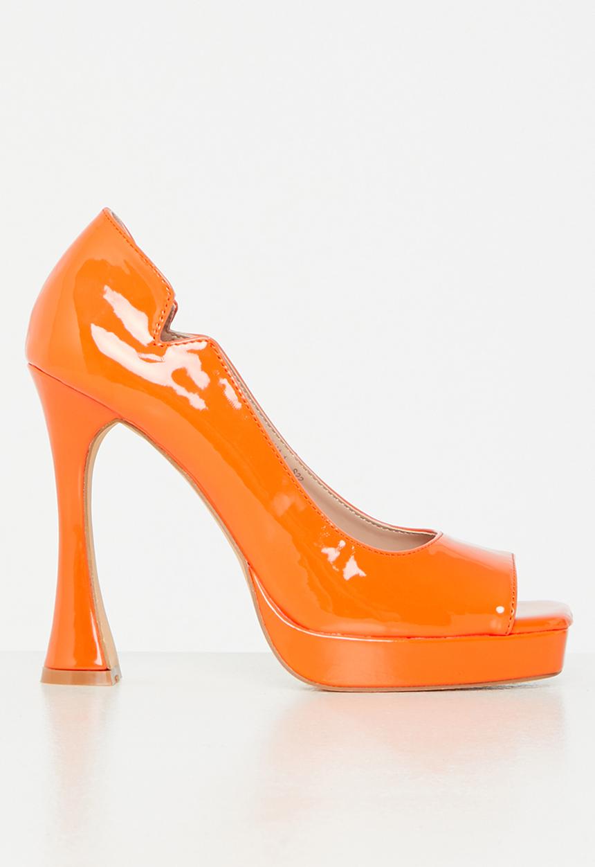 Rock & Co - Pacha 1 platform peep court heel - orange