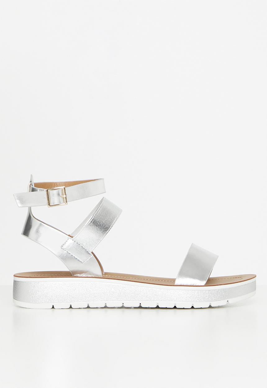 Butterfly Feet - Emmie 2 ankle tie sandal - silver