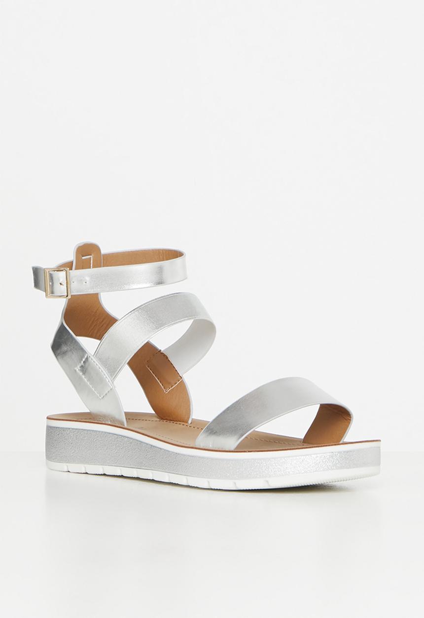 Butterfly Feet - Emmie 2 ankle tie sandal - silver