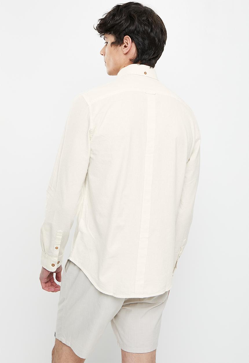 Ben Sherman - Cotton oxford shirt - ivory
