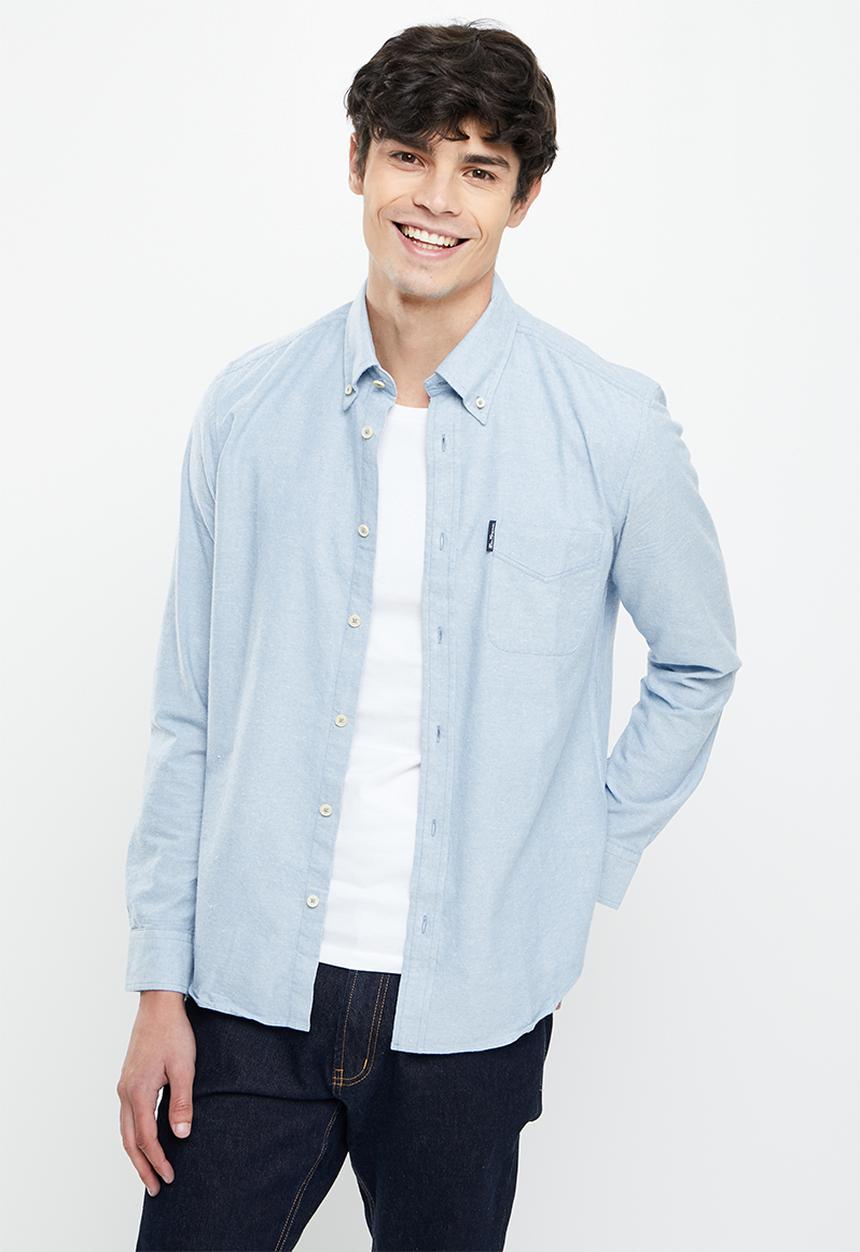 Ben Sherman - Cotton oxford shirt - pale blue