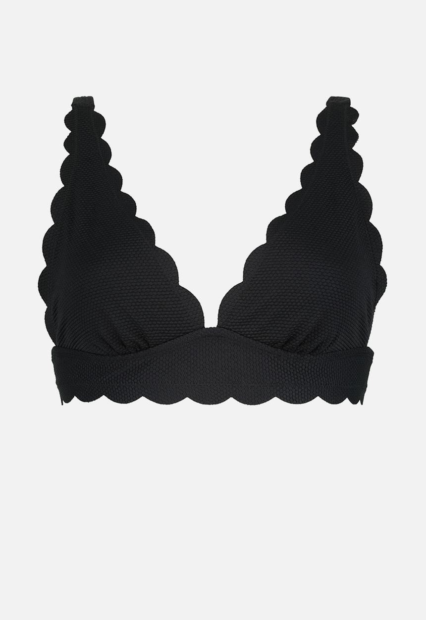 Hunkemoller - Scallop ha triangle bikini top - black