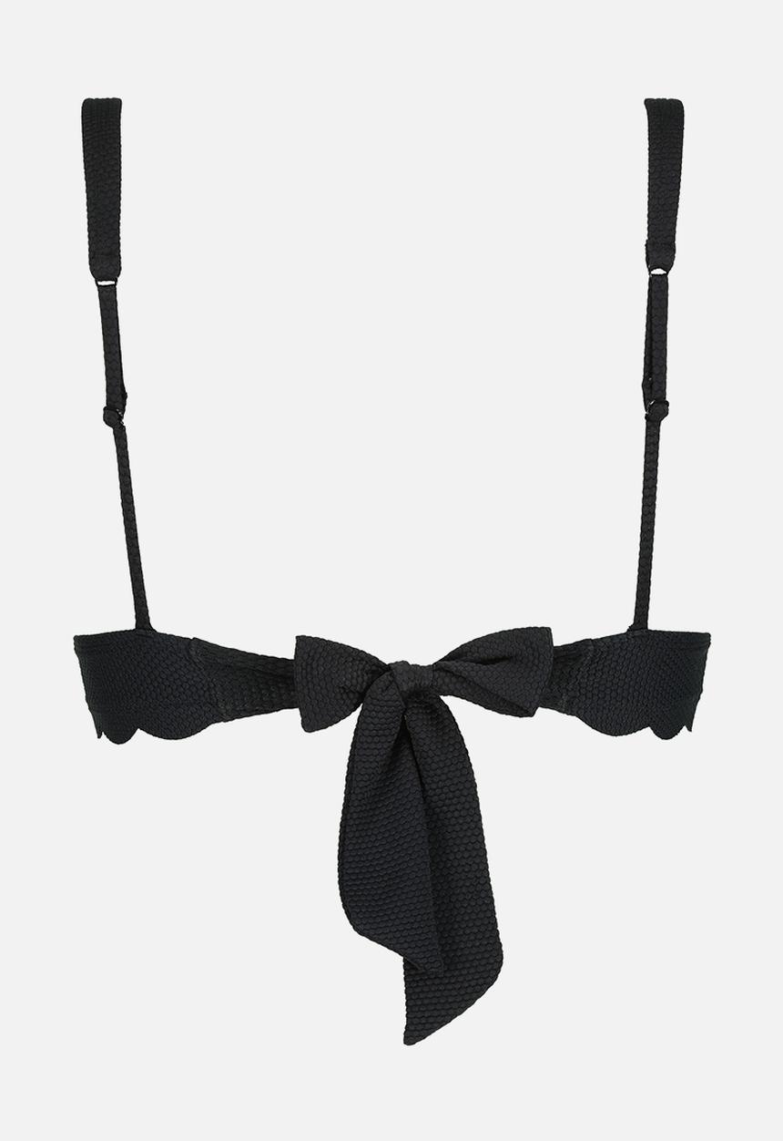 Hunkemoller - Scallop ha triangle bikini top - black