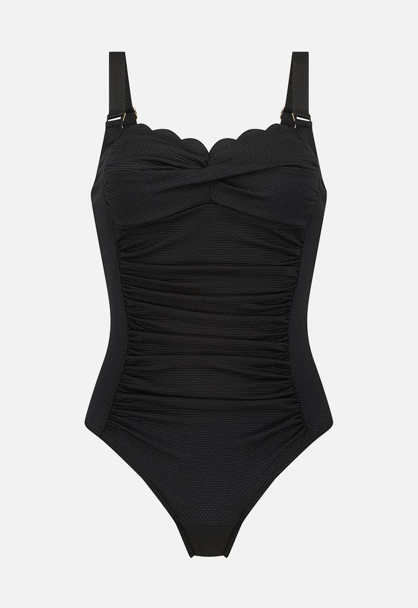 Hunkemoller - Scallop swimsuit - black