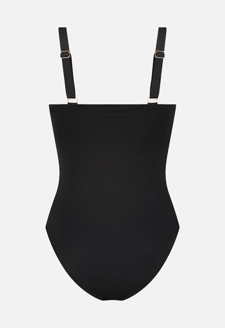 Hunkemoller - Scallop swimsuit - black