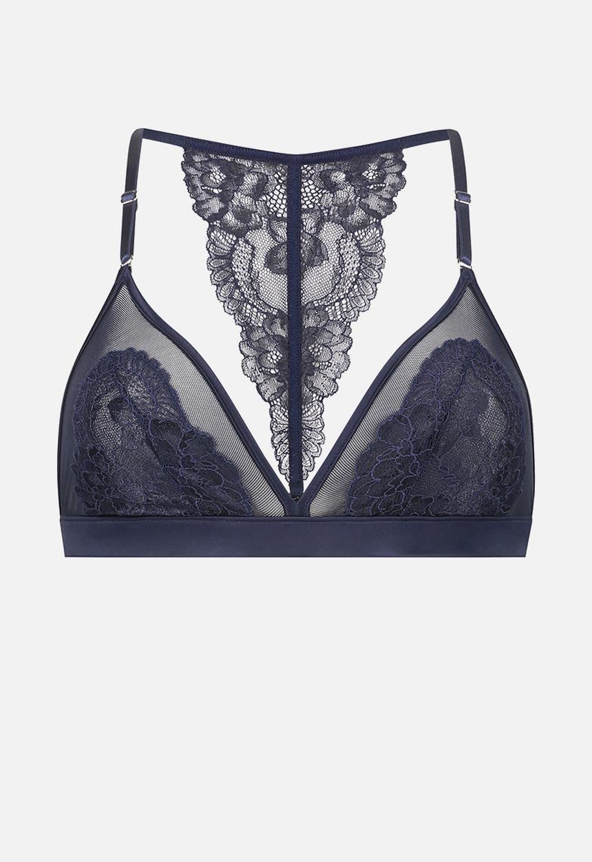 Hunkemoller - Libby triangle bralette - blue