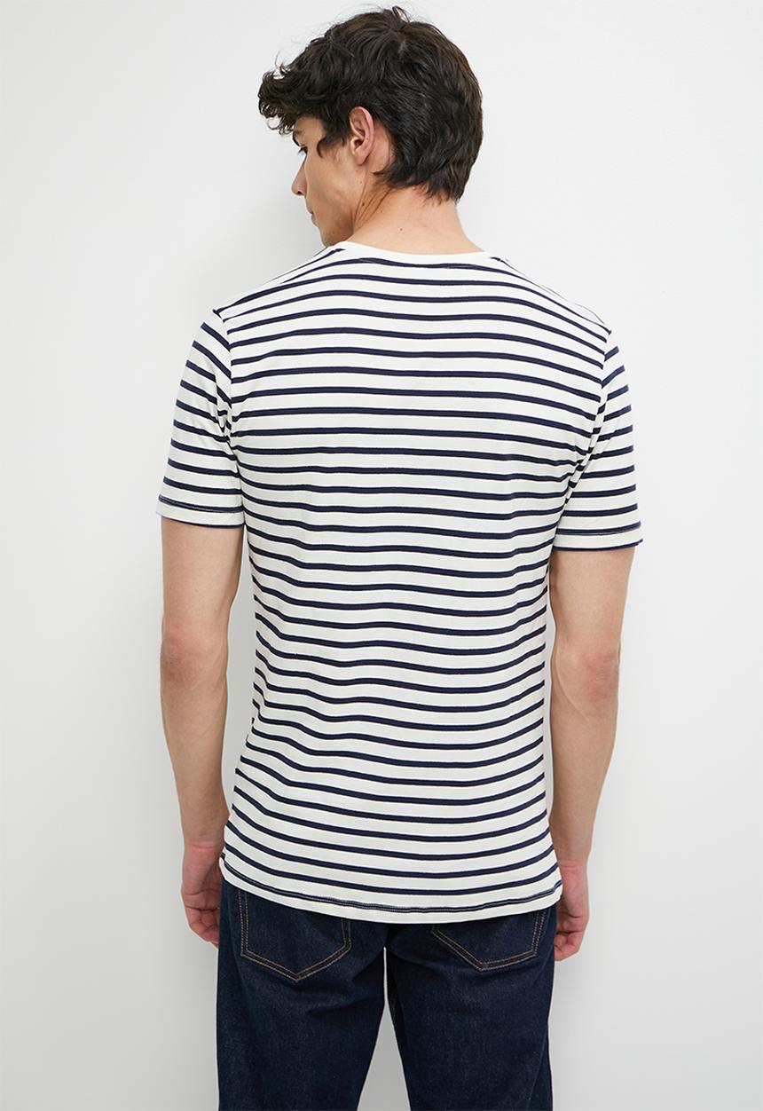 Superbalist - Wide stripe crew neck regular tee - navy & white