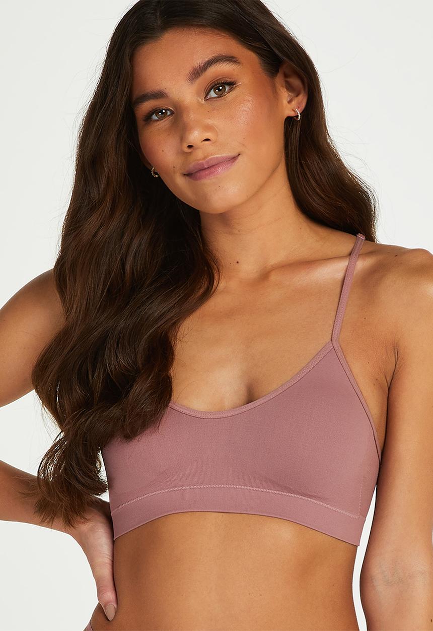 Hunkemoller - Rose seamless lace back bra - purple