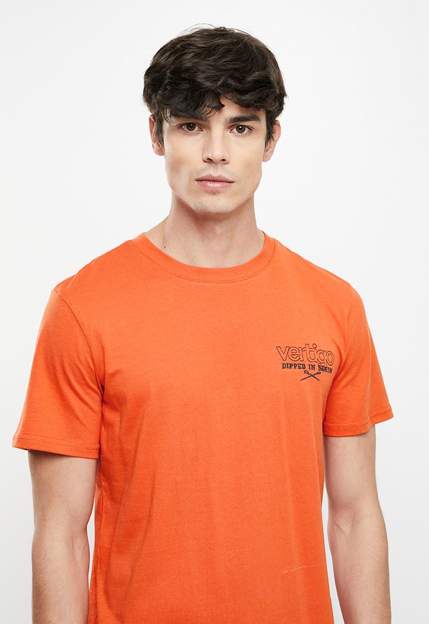 Vertigo - Vertigo graphic printed crew tee - burnt orange