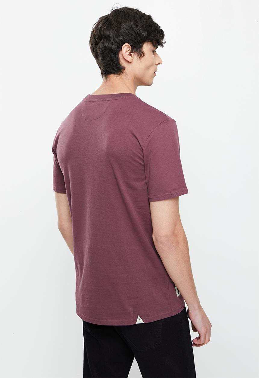 Vertigo - Vertigo flock crew tee - egg plant