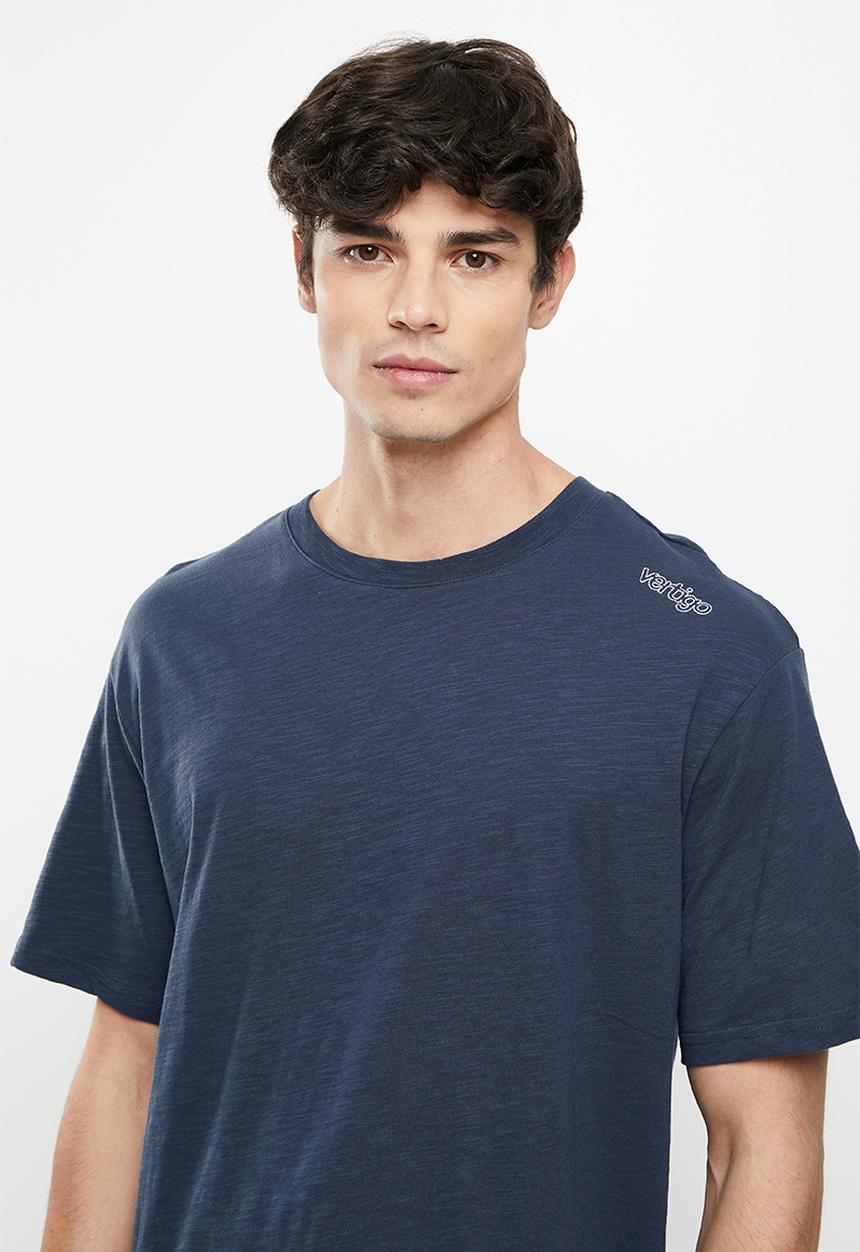 Vertigo - Vertigo embroidered crew tee - mood indigo