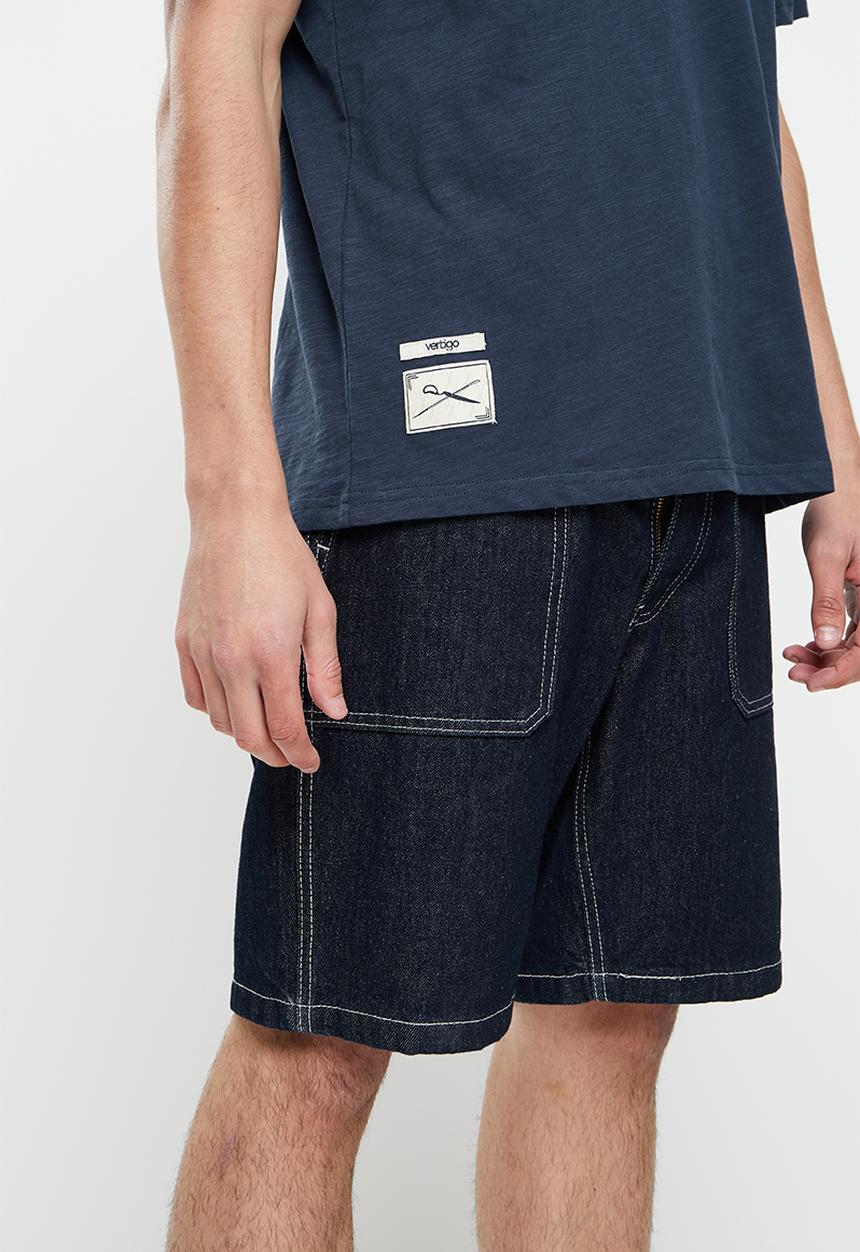 Vertigo - Vertigo embroidered crew tee - mood indigo