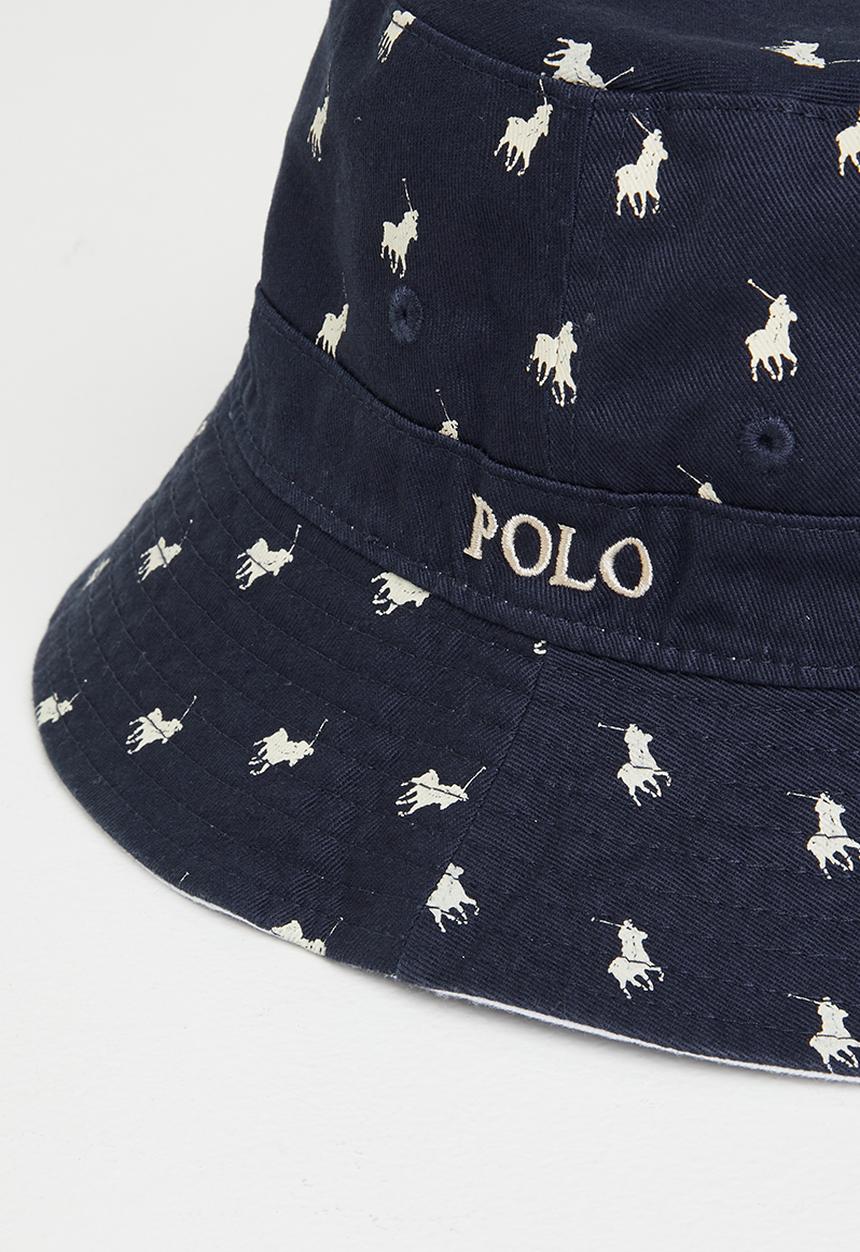 POLO - Classic monogram reversible bucket - white