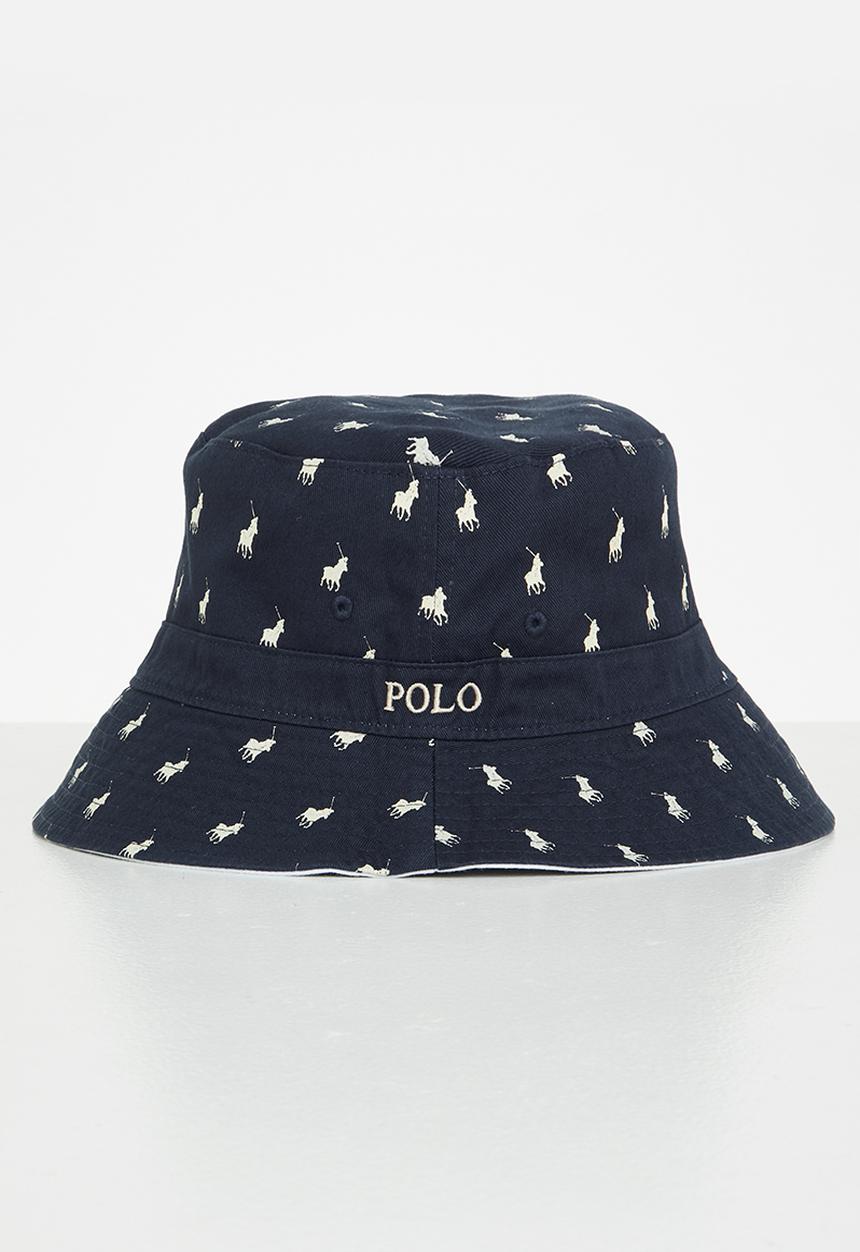 POLO - Classic monogram reversible bucket - white