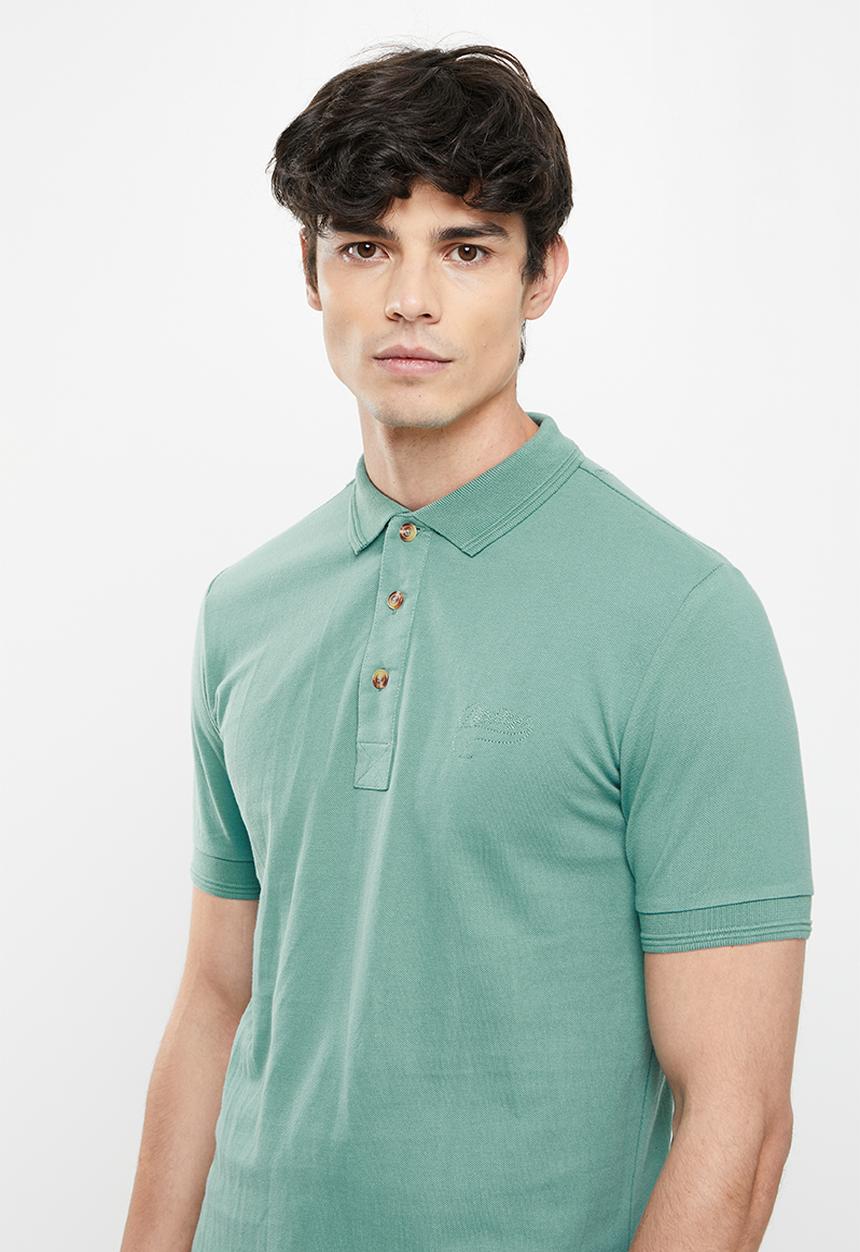 Vertigo - Vertigo running stitch embroidery golfer - mineral blue