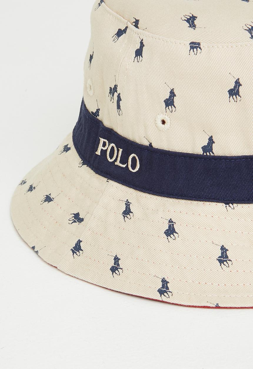 POLO - Classic monogram reversible bucket - red